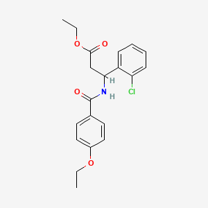 molecular formula C20H22ClNO4 B4302109 ETHYL 3-(2-CHLOROPHENYL)-3-[(4-ETHOXYPHENYL)FORMAMIDO]PROPANOATE 
