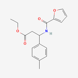 molecular formula C17H19NO4 B4302117 ETHYL 3-[(FURAN-2-YL)FORMAMIDO]-3-(4-METHYLPHENYL)PROPANOATE 