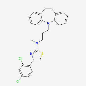 molecular formula C27H25Cl2N3S B4302153 N-[4-(2,4-DICHLOROPHENYL)-1,3-THIAZOL-2-YL]-N-[3-(10,11-DIHYDRO-5H-DIBENZO[B,F]AZEPIN-5-YL)PROPYL]-N-METHYLAMINE 