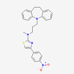 molecular formula C27H26N4O2S B4302155 N-[3-(10,11-dihydro-5H-dibenzo[b,f]azepin-5-yl)propyl]-N-methyl-N-[4-(4-nitrophenyl)-1,3-thiazol-2-yl]amine 