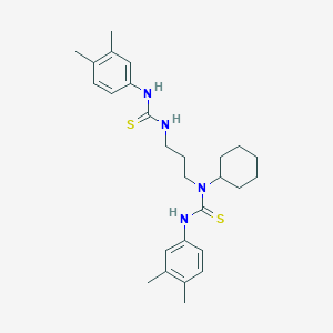 molecular formula C27H38N4S2 B4302165 N-CYCLOHEXYL-N-(3-{[(3,4-DIMETHYLANILINO)CARBOTHIOYL]AMINO}PROPYL)-N'-(3,4-DIMETHYLPHENYL)THIOUREA 