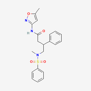 molecular formula C21H23N3O4S B4302184 N-(5-METHYL-12-OXAZOL-3-YL)-4-(N-METHYLBENZENESULFONAMIDO)-3-PHENYLBUTANAMIDE 