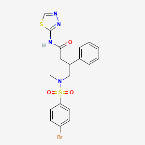 molecular formula C19H19BrN4O3S2 B4302191 4-(N-METHYL4-BROMOBENZENESULFONAMIDO)-3-PHENYL-N-(1,3,4-THIADIAZOL-2-YL)BUTANAMIDE 