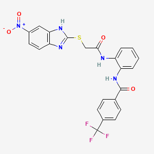 molecular formula C23H16F3N5O4S B4302368 N-(2-{2-[(5-NITRO-1H-13-BENZODIAZOL-2-YL)SULFANYL]ACETAMIDO}PHENYL)-4-(TRIFLUOROMETHYL)BENZAMIDE 
