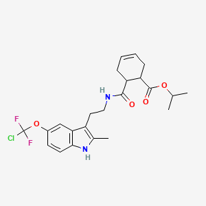 molecular formula C23H27ClF2N2O4 B4302415 PROPAN-2-YL 6-({2-[5-(CHLORODIFLUOROMETHOXY)-2-METHYL-1H-INDOL-3-YL]ETHYL}CARBAMOYL)CYCLOHEX-3-ENE-1-CARBOXYLATE 