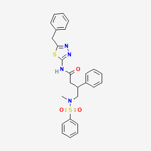 molecular formula C26H26N4O3S2 B4302425 N-(5-BENZYL-1,3,4-THIADIAZOL-2-YL)-4-(N-METHYLBENZENESULFONAMIDO)-3-PHENYLBUTANAMIDE 