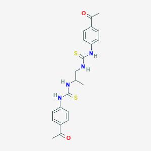 molecular formula C21H24N4O2S2 B4302428 N'-(2-{[(4-ACETYLANILINO)CARBOTHIOYL]AMINO}-1-METHYLETHYL)-N-(4-ACETYLPHENYL)THIOUREA 