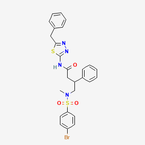 molecular formula C26H25BrN4O3S2 B4302454 N-(5-BENZYL-1,3,4-THIADIAZOL-2-YL)-4-(N-METHYL4-BROMOBENZENESULFONAMIDO)-3-PHENYLBUTANAMIDE 