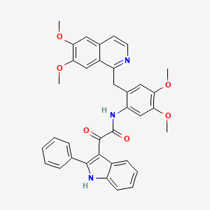 molecular formula C36H31N3O6 B4302457 N-{2-[(6,7-DIMETHOXY-1-ISOQUINOLINYL)METHYL]-4,5-DIMETHOXYPHENYL}-2-OXO-2-(2-PHENYL-1H-INDOL-3-YL)ACETAMIDE 