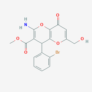 molecular formula C17H14BrNO6 B4302461 methyl 2-amino-4-(2-bromophenyl)-6-(hydroxymethyl)-8-oxo-4,8-dihydropyrano[3,2-b]pyran-3-carboxylate 