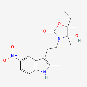 5-ethyl-4-hydroxy-4,5-dimethyl-3-[2-(2-methyl-5-nitro-1H-indol-3-yl)ethyl]-1,3-oxazolidin-2-one