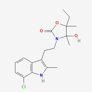 3-[2-(7-chloro-2-methyl-1H-indol-3-yl)ethyl]-5-ethyl-4-hydroxy-4,5-dimethyl-1,3-oxazolidin-2-one