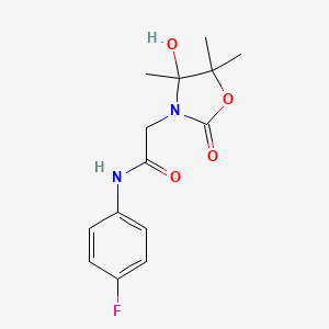 N-(4-fluorophenyl)-2-(4-hydroxy-4,5,5-trimethyl-2-oxo-1,3-oxazolidin-3-yl)acetamide