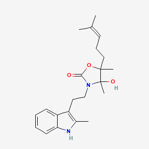 4-hydroxy-4,5-dimethyl-3-[2-(2-methyl-1H-indol-3-yl)ethyl]-5-(4-methylpent-3-en-1-yl)-1,3-oxazolidin-2-one