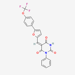 1-phenyl-5-({5-[4-(trifluoromethoxy)phenyl]-2-furyl}methylene)pyrimidine-2,4,6(1H,3H,5H)-trione