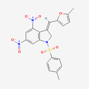 3-[(5-methyl-2-furyl)methylene]-1-[(4-methylphenyl)sulfonyl]-4,6-dinitroindoline