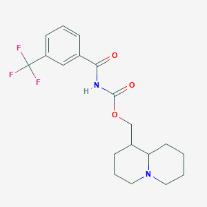 molecular formula C19H23F3N2O3 B4302793 octahydro-2H-quinolizin-1-ylmethyl [3-(trifluoromethyl)benzoyl]carbamate 