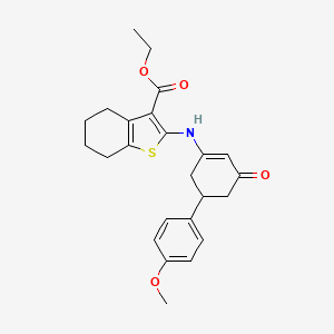 ethyl 2-{[5-(4-methoxyphenyl)-3-oxocyclohex-1-en-1-yl]amino}-4,5,6,7-tetrahydro-1-benzothiophene-3-carboxylate