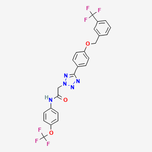 molecular formula C24H17F6N5O3 B4302814 N-[4-(TRIFLUOROMETHOXY)PHENYL]-2-[5-(4-{[3-(TRIFLUOROMETHYL)PHENYL]METHOXY}PHENYL)-2H-1,2,3,4-TETRAZOL-2-YL]ACETAMIDE 
