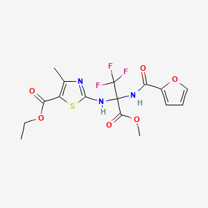 molecular formula C16H16F3N3O6S B4302827 ethyl 4-methyl-2-{[2,2,2-trifluoro-1-(2-furoylamino)-1-(methoxycarbonyl)ethyl]amino}-1,3-thiazole-5-carboxylate 