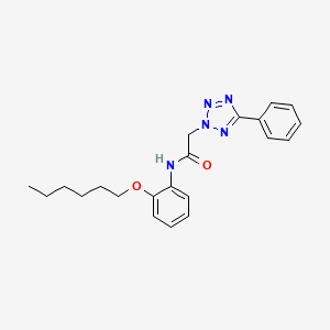 molecular formula C21H25N5O2 B4302831 N-[2-(hexyloxy)phenyl]-2-(5-phenyl-2H-tetrazol-2-yl)acetamide 
