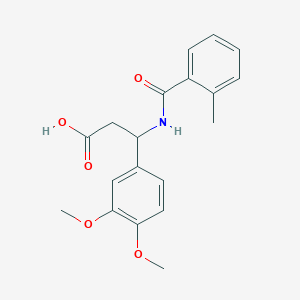 molecular formula C19H21NO5 B4302844 3-(3,4-dimethoxyphenyl)-3-[(2-methylbenzoyl)amino]propanoic acid 