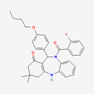 11-(4-butoxyphenyl)-10-(2-fluorobenzoyl)-3,3-dimethyl-2,3,4,5,10,11-hexahydro-1H-dibenzo[b,e][1,4]diazepin-1-one