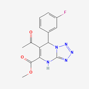 molecular formula C14H12FN5O3 B4302859 methyl 6-acetyl-7-(3-fluorophenyl)-4,7-dihydrotetrazolo[1,5-a]pyrimidine-5-carboxylate 