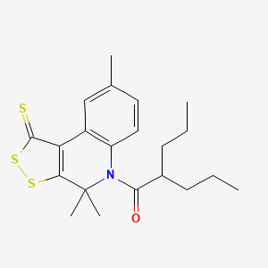 molecular formula C21H27NOS3 B4302861 4,4,8-trimethyl-5-(2-propylpentanoyl)-4,5-dihydro-1H-[1,2]dithiolo[3,4-c]quinoline-1-thione 