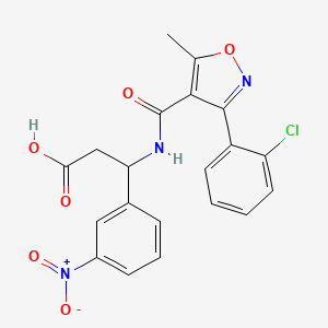 3-({[3-(2-chlorophenyl)-5-methylisoxazol-4-yl]carbonyl}amino)-3-(3-nitrophenyl)propanoic acid