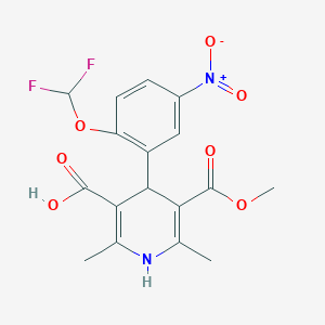 4-[2-(difluoromethoxy)-5-nitrophenyl]-5-(methoxycarbonyl)-2,6-dimethyl-1,4-dihydropyridine-3-carboxylic acid