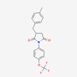 molecular formula C19H16F3NO3 B4303040 3-[(4-methylphenyl)methyl]-1-[4-(trifluoromethoxy)phenyl]pyrrolidine-2,5-dione 