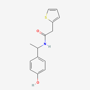 molecular formula C14H15NO2S B4303243 N-[1-(4-hydroxyphenyl)ethyl]-2-(thiophen-2-yl)acetamide 