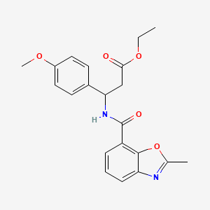 molecular formula C21H22N2O5 B4303450 ETHYL 3-(4-METHOXYPHENYL)-3-[(2-METHYL-1,3-BENZOXAZOL-7-YL)FORMAMIDO]PROPANOATE 