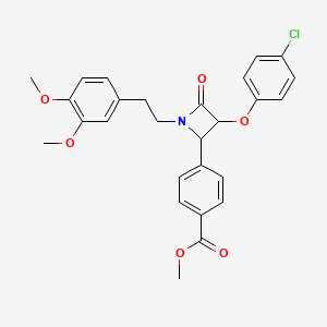 molecular formula C27H26ClNO6 B4303452 METHYL 4-[3-(4-CHLOROPHENOXY)-1-(3,4-DIMETHOXYPHENETHYL)-4-OXO-2-AZETANYL]BENZOATE 