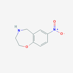 molecular formula C9H10N2O3 B043036 7-Nitro-2,3,4,5-tetrahydro-1,4-benzoxazepine CAS No. 216008-29-6