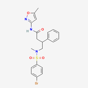 molecular formula C21H22BrN3O4S B4303675 N-(5-METHYL-1,2-OXAZOL-3-YL)-4-(N-METHYL4-BROMOBENZENESULFONAMIDO)-3-PHENYLBUTANAMIDE 