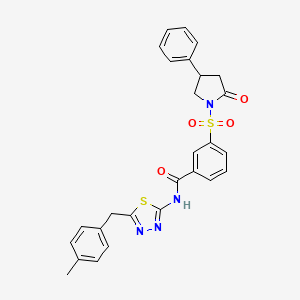 molecular formula C27H24N4O4S2 B4303680 N-[5-(4-METHYLBENZYL)-1,3,4-THIADIAZOL-2-YL]-3-[(2-OXO-4-PHENYL-1-PYRROLIDINYL)SULFONYL]BENZAMIDE 