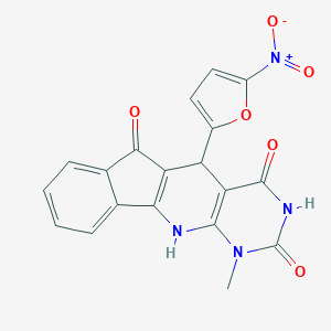 molecular formula C19H12N4O6 B430379 7-methyl-2-(5-nitrofuran-2-yl)-5,7,9-triazatetracyclo[8.7.0.03,8.011,16]heptadeca-1(10),3(8),11,13,15-pentaene-4,6,17-trione 