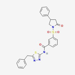 molecular formula C26H22N4O4S2 B4303837 N-(5-BENZYL-1,3,4-THIADIAZOL-2-YL)-3-[(2-OXO-4-PHENYL-1-PYRROLIDINYL)SULFONYL]BENZAMIDE 