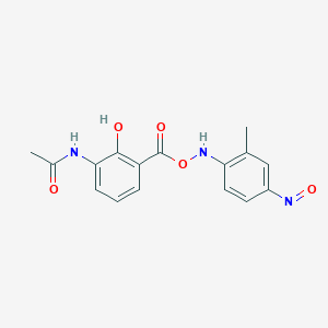 molecular formula C16H15N3O5 B4303897 N-{2-hydroxy-3-[({[(1Z,4E)-4-(hydroxyimino)-2-methylcyclohexa-2,5-dien-1-ylidene]amino}oxy)carbonyl]phenyl}acetamide 