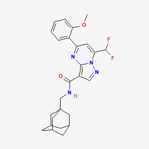molecular formula C26H28F2N4O2 B4303937 N-[(ADAMANTAN-1-YL)METHYL]-7-(DIFLUOROMETHYL)-5-(2-METHOXYPHENYL)PYRAZOLO[1,5-A]PYRIMIDINE-3-CARBOXAMIDE 