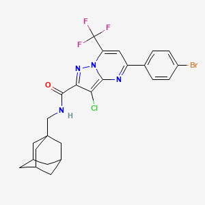molecular formula C25H23BrClF3N4O B4303944 N-[(ADAMANTAN-1-YL)METHYL]-5-(4-BROMOPHENYL)-3-CHLORO-7-(TRIFLUOROMETHYL)PYRAZOLO[15-A]PYRIMIDINE-2-CARBOXAMIDE 