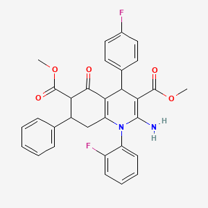 molecular formula C31H26F2N2O5 B4303971 DIMETHYL 2-AMINO-1-(2-FLUOROPHENYL)-4-(4-FLUOROPHENYL)-5-OXO-7-PHENYL-1,4,5,6,7,8-HEXAHYDRO-3,6-QUINOLINEDICARBOXYLATE 