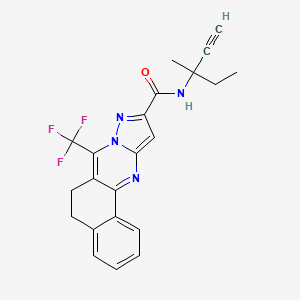 molecular formula C22H19F3N4O B4304027 N-(3-methylpent-1-yn-3-yl)-7-(trifluoromethyl)-5,6-dihydrobenzo[h]pyrazolo[5,1-b]quinazoline-10-carboxamide 