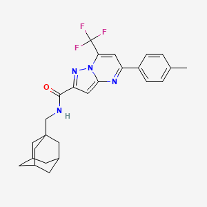 molecular formula C26H27F3N4O B4304030 N-[(ADAMANTAN-1-YL)METHYL]-5-(4-METHYLPHENYL)-7-(TRIFLUOROMETHYL)PYRAZOLO[1,5-A]PYRIMIDINE-2-CARBOXAMIDE 