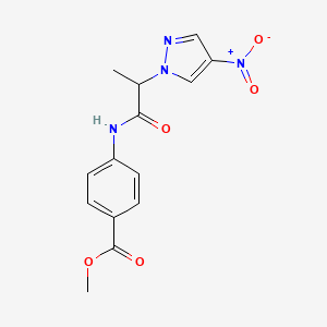 molecular formula C14H14N4O5 B4304126 METHYL 4-[2-(4-NITRO-1H-PYRAZOL-1-YL)PROPANAMIDO]BENZOATE 