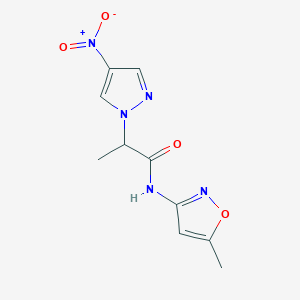 molecular formula C10H11N5O4 B4304141 N-(5-METHYL-12-OXAZOL-3-YL)-2-(4-NITRO-1H-PYRAZOL-1-YL)PROPANAMIDE 