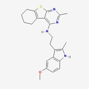 molecular formula C23H26N4OS B4304429 N-[2-(5-methoxy-2-methyl-1H-indol-3-yl)ethyl]-N-(2-methyl-5,6,7,8-tetrahydro[1]benzothieno[2,3-d]pyrimidin-4-yl)amine 