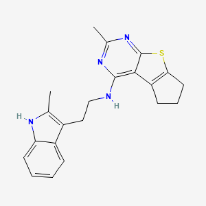 molecular formula C21H22N4S B4304435 N-(2-methyl-6,7-dihydro-5H-cyclopenta[4,5]thieno[2,3-d]pyrimidin-4-yl)-N-[2-(2-methyl-1H-indol-3-yl)ethyl]amine 